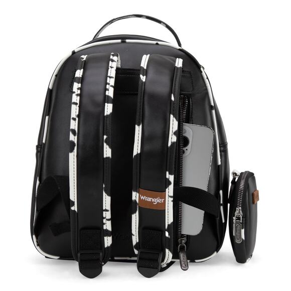 Wrangler Cow Print Backpack With Coin Pouch - Black *NEW in Package*